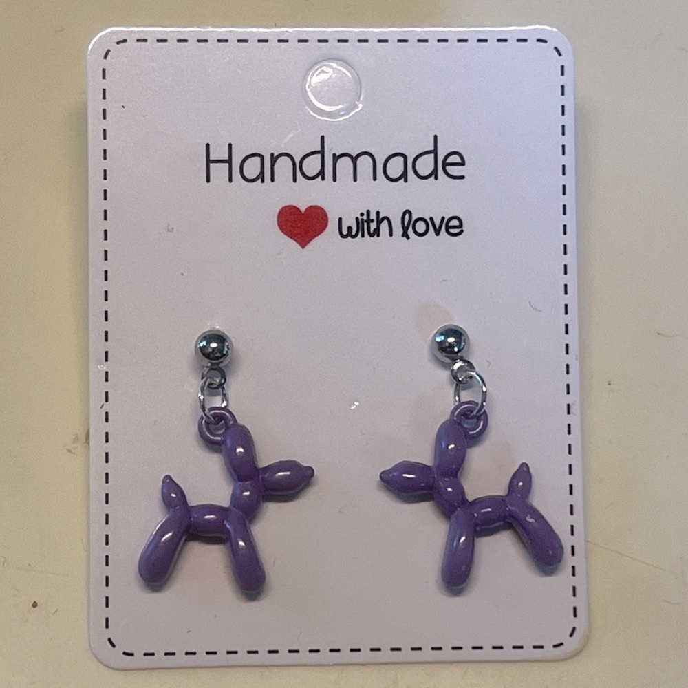 Balloon Animal Earrings Handcrafted